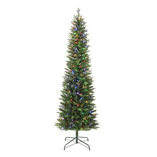 Forest Pine Pre-Lit Slim Christmas Tree Green (71Wx215cmH)