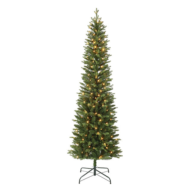Forest Pine Pre-Lit Slim Christmas Tree Green (71Wx215cmH)