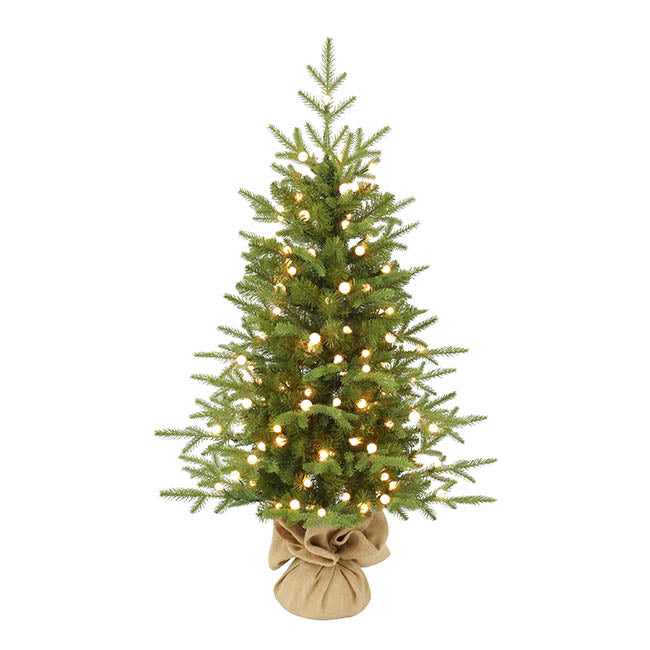 Vienna Pine Pre-Lit Potted Christmas Tree Green (76Wx122cmH)