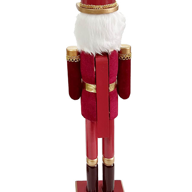 Traditional Nutcracker w Drum Dark Red (38cmH)