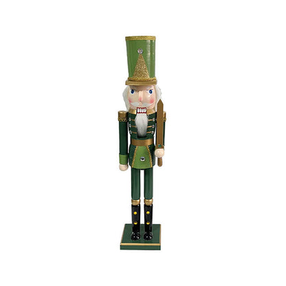 Wooden Nutcracker w Sword Green (38cmH)