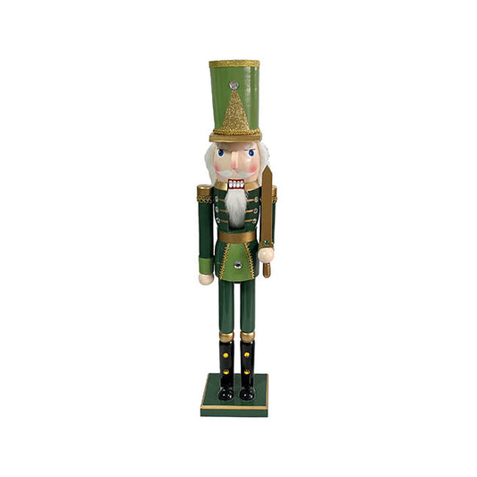 Wooden Nutcracker w Sword Green (38cmH)