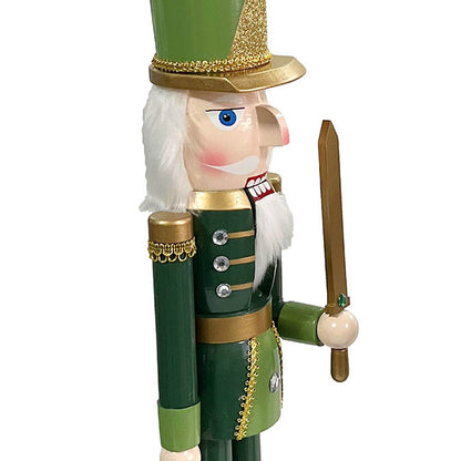 Wooden Nutcracker w Sword Green (38cmH)