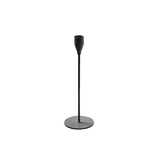 Single Metal Taper Candle Holder Black (8x22cmH)