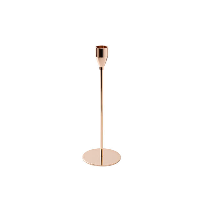 Single Metal Taper Candle Holder Gold (8x22cmH)