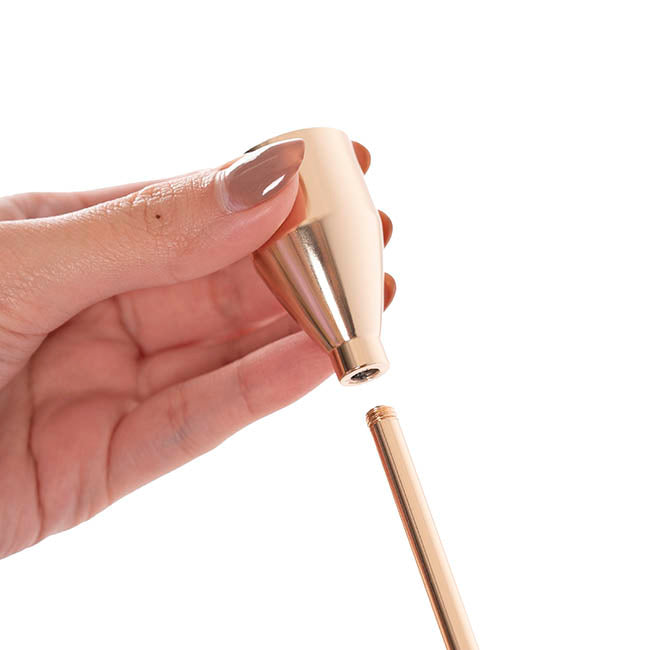 Single Metal Taper Candle Holder Gold (8x22cmH)