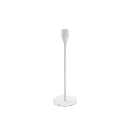 Single Metal Taper Candle Holder White (8x22cmH)