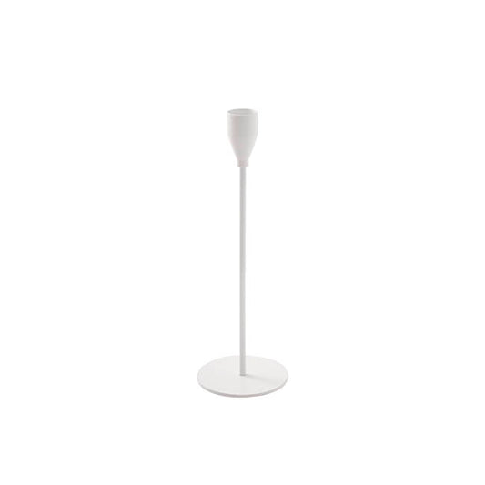 Single Metal Taper Candle Holder White (8x22cmH)
