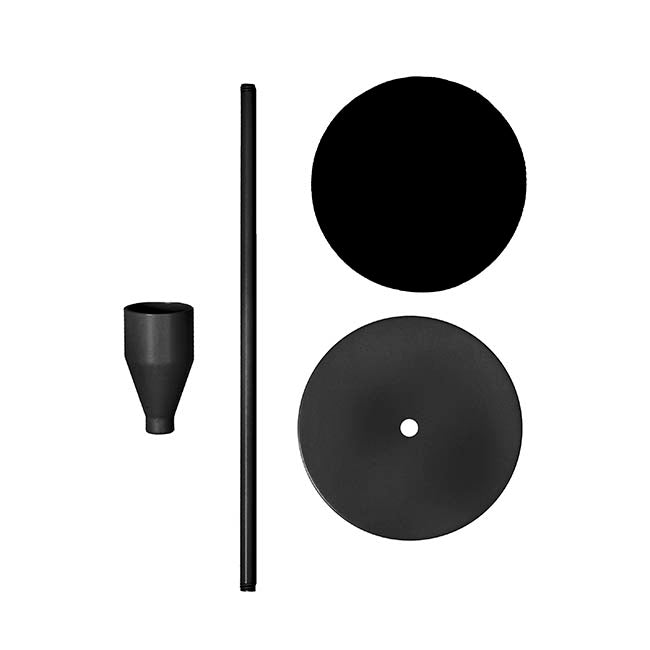 Single Metal Taper Candle Holder Black (8x32.5cmH)