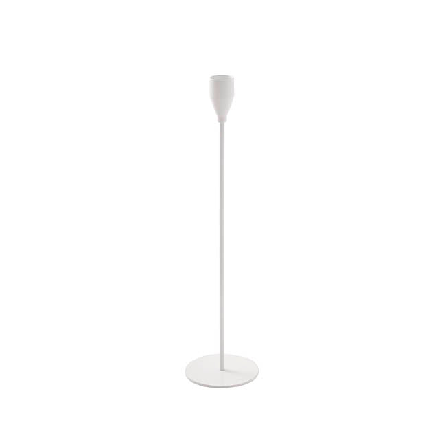 Single Metal Taper Candle Holder White (8x32.5cmH)