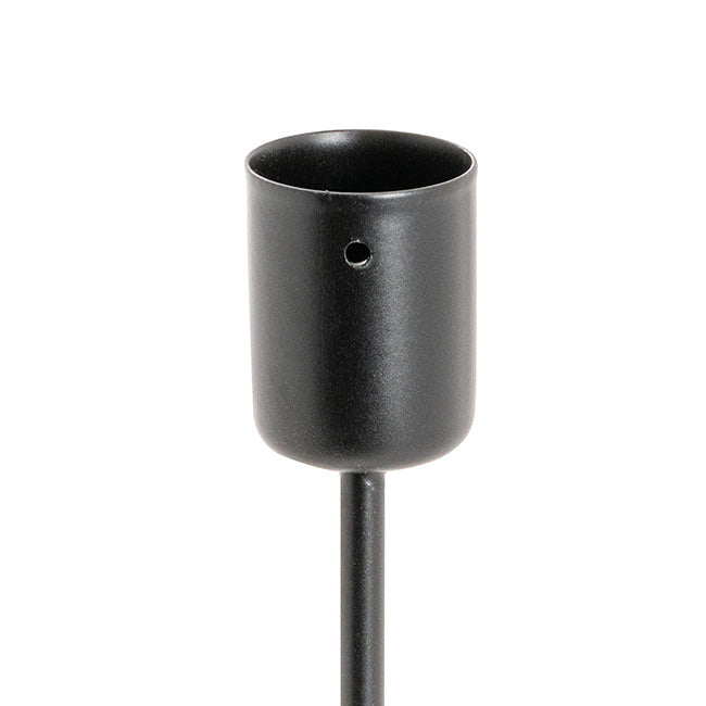 Single Metal Taper Candle Holders Black (8.8x25cmH)