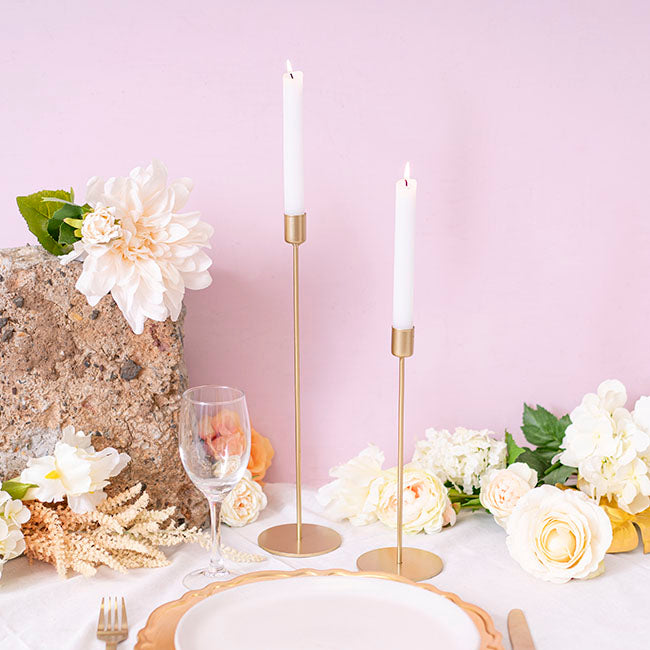 Single Metal Taper Candle Holders Gold (8.8x25cmH)