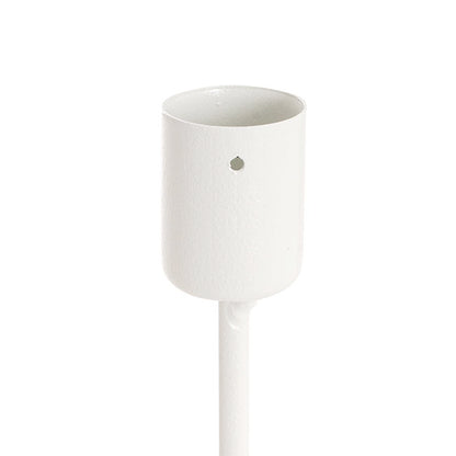 Single Metal Taper Candle Holders White (8.8x25cmH)