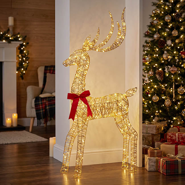 Glowing Reindeer LED Gold (119cmH)