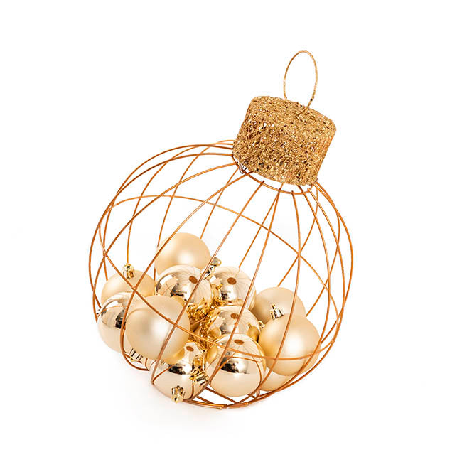 Large Bauble Ornament Champagne Gold (25cmD)