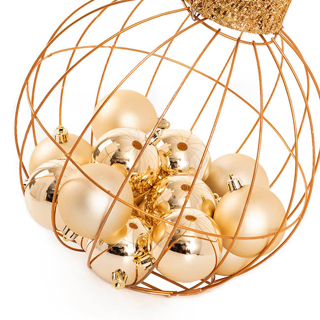 Large Bauble Ornament Champagne Gold (25cmD)