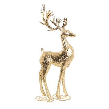Standing Reindeer Metal Gold (27x10x54cmH)
