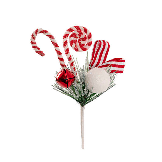 Candy Cane Bell Picks Pack 4 Red (25cmH)