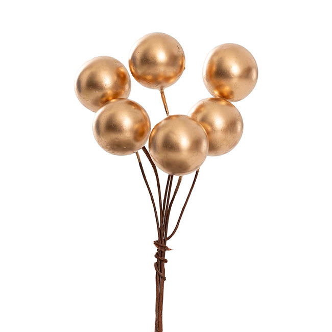 Mini Berry Picks Pack 24 Gold (2cmDx9cmH)