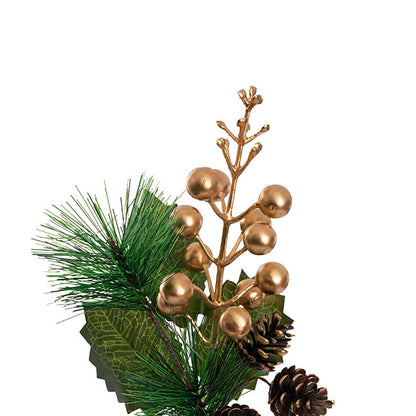 Berry Pinecone & Pine Needle Pick Pack 4 Gold (23cmH)