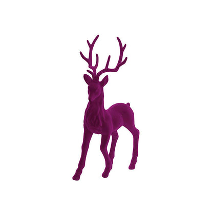 Standing Flocked Reindeer Plum (37cmH)