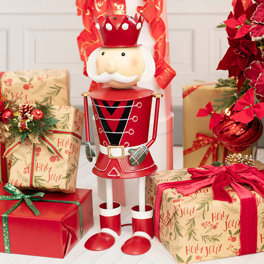 Standing Metal Nutcracker Red (21.5x20x59cmH)