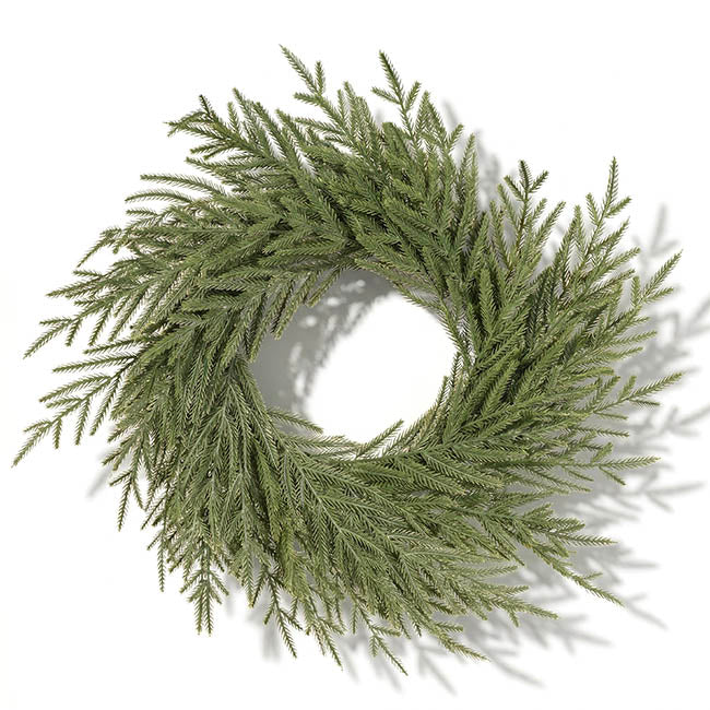 Norway Spruce Pine Wreath Real Touch Green (50cmD)