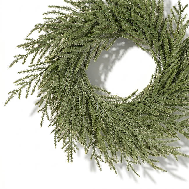 Norway Spruce Pine Wreath Real Touch Green (50cmD)