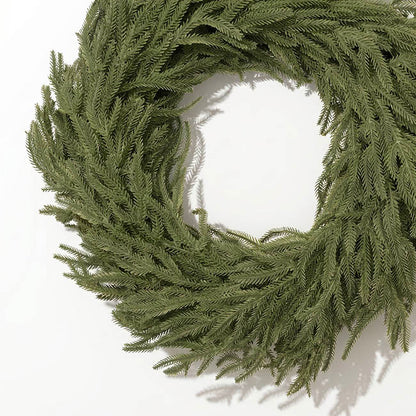 Norway Spruce Pine Wreath Real Touch Green (80cmD)