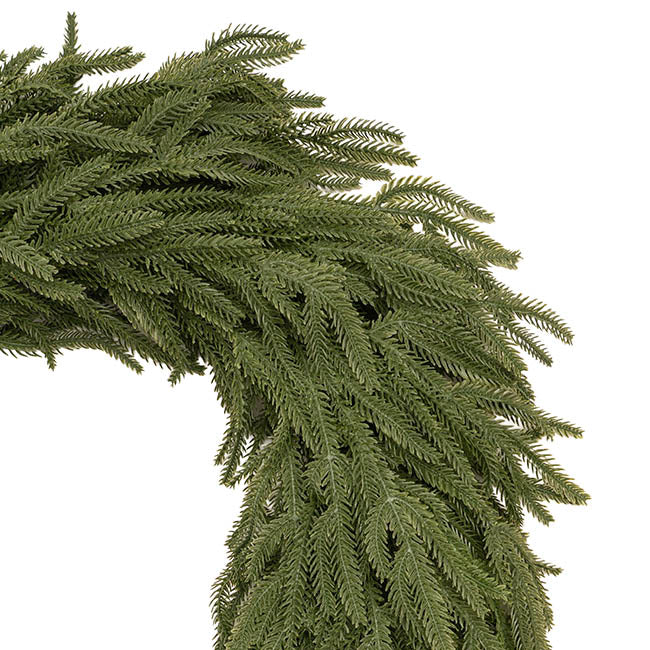 Norway Spruce Pine Wreath Real Touch Green (80cmD)