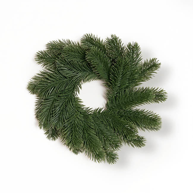 Forest Pine Wreath Real Touch Green (25cmD)