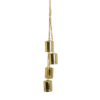 Hanging Bells x 4 Rustic Gold (70cmH)