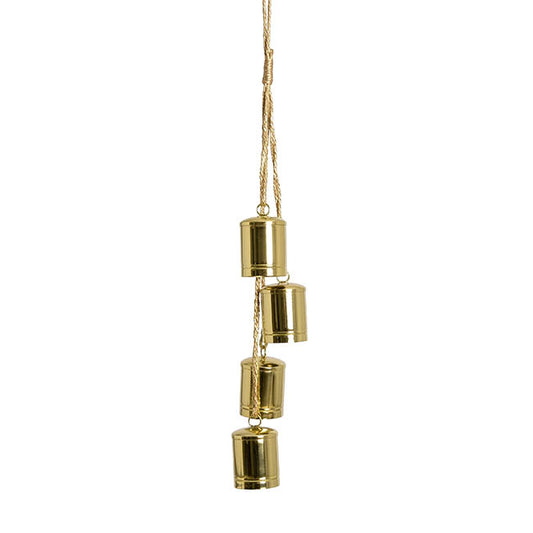 Hanging Bells x 4 Rustic Gold (70cmH)