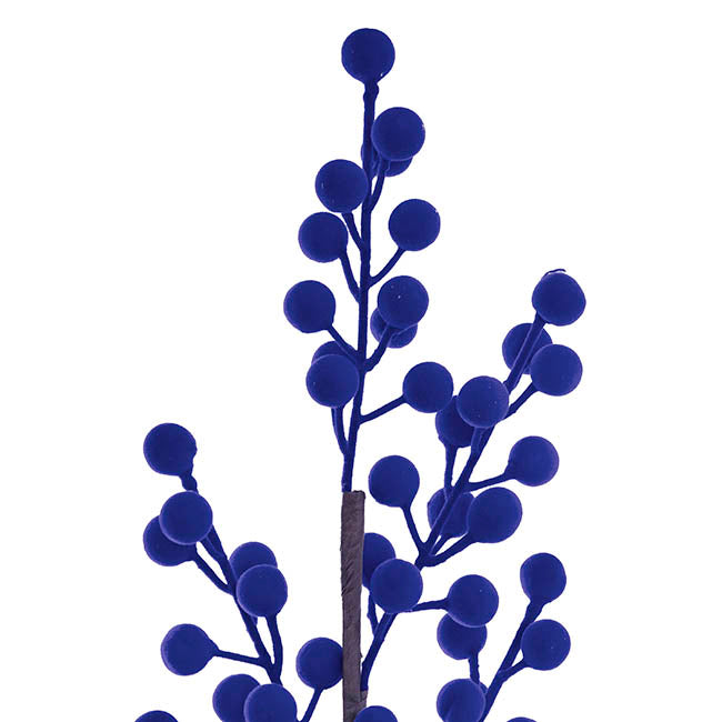 Traditional Berry Spray Flocked Navy (67cmH)