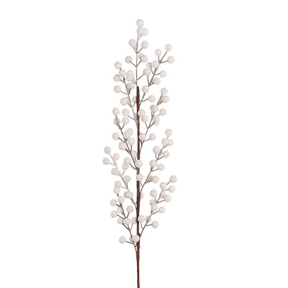 Traditional Berry Spray Flocked White (67cmH)