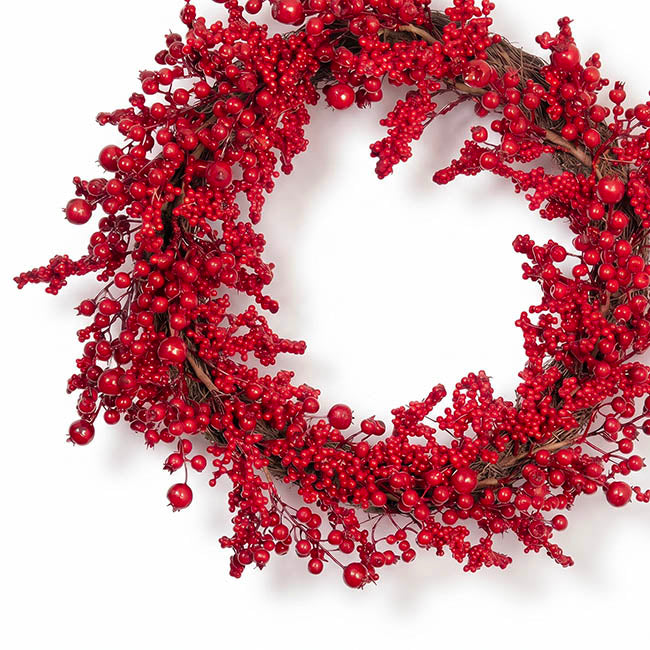 Festive Mixed Berry Wreath Red (60cmD)