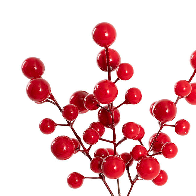 Festive Berry Picks Pack 6 Red (22cmH)