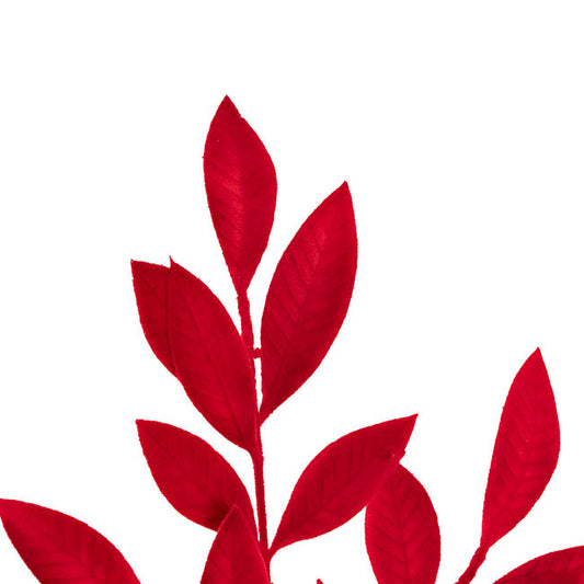 Flocked Ficus Leaf Spray Dark Red (70cmH)