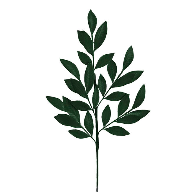 Flocked Ficus Leaf Spray Green (70cmH)