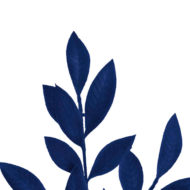 Flocked Ficus Leaf Spray Navy (70cmH)