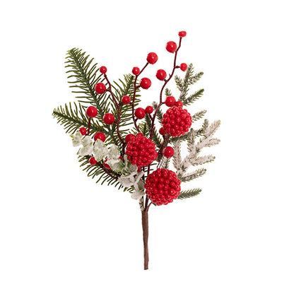 Berry Ball & Mixed Pine Spray Red (32cmH)