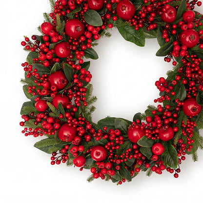 Pomegranate Berry Pine Large Wreath Red (91cmD)