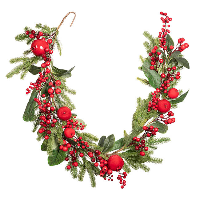 Pomegranate Berry Pine Garland Red (150cmL)