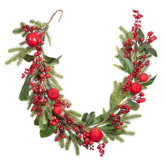 Pomegranate Berry Pine Garland Red (150cmL)