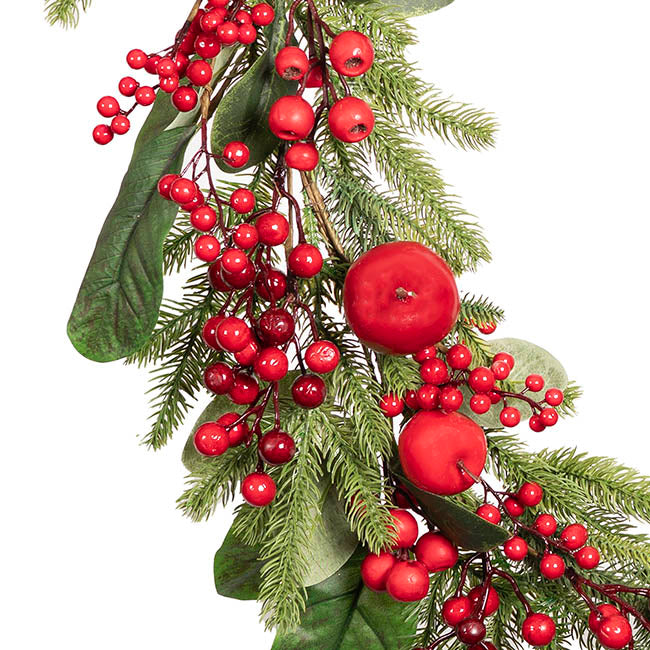 Pomegranate Berry Pine Garland Red (150cmL)