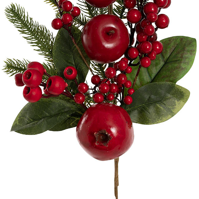 Pomegranate Berry Pine Spray Red (65cmH)