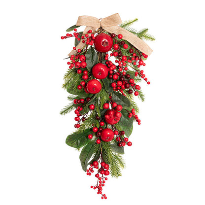 Pomegranate Berry Pine Teardop Swag Red (71cmH)