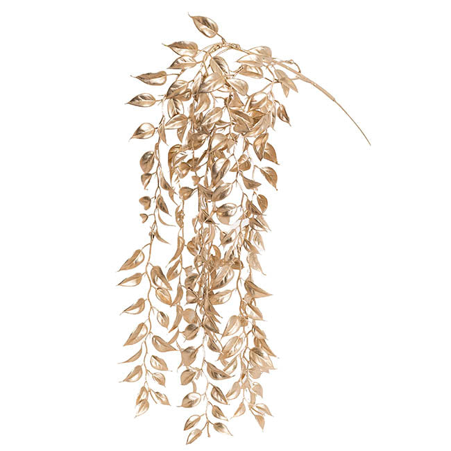Cascading Ficus Leaf Spray Gold (90cmH)