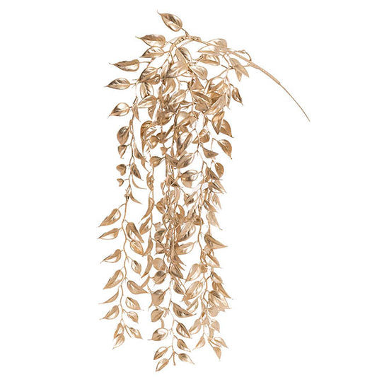 Cascading Ficus Leaf Spray Gold (90cmH)