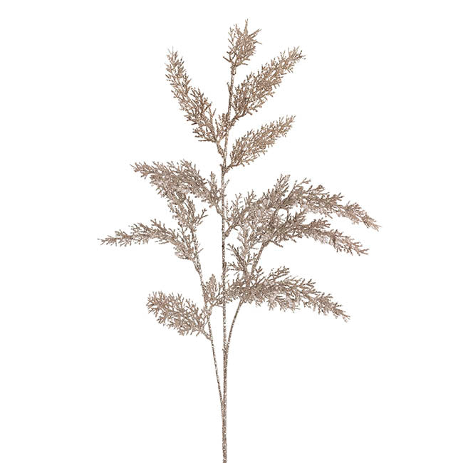 Cedar Pine Spray Glitter Ice Champagne (77cmH)